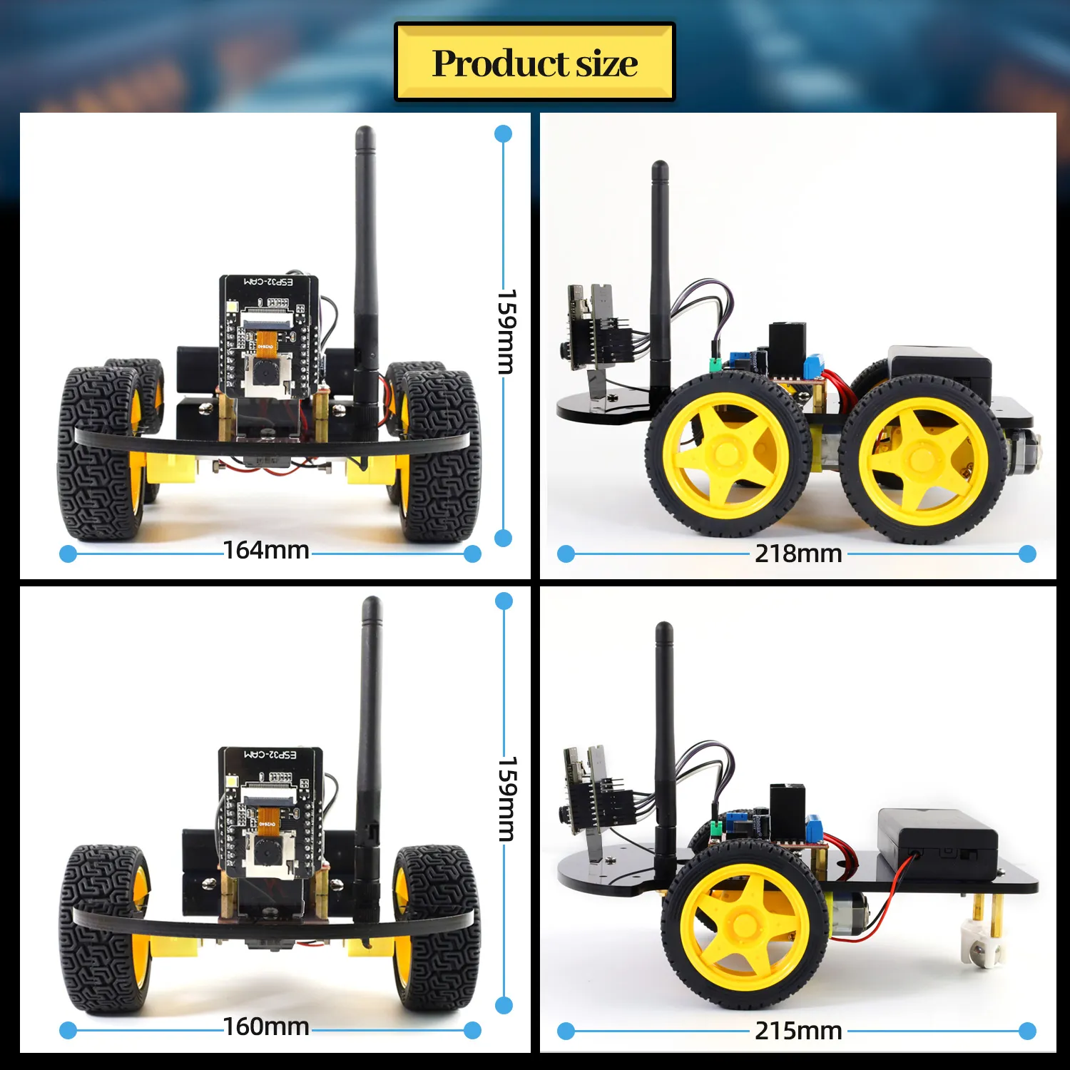 ESP32-CAM Robot Car Kit Contents