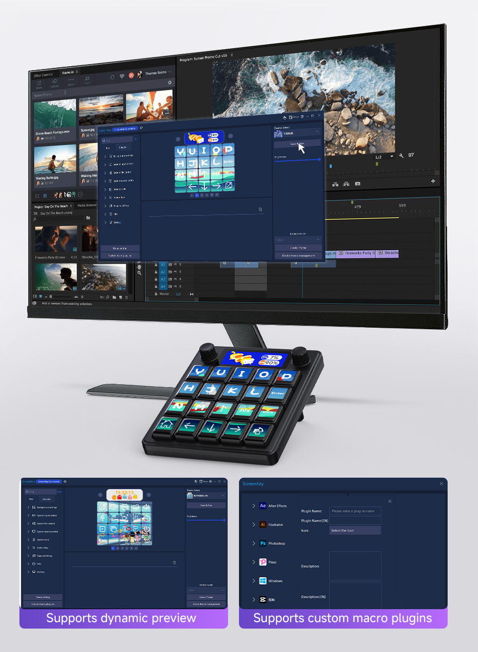 Waveshare MK20 Multi-Functional AI Voice Control Panel, supports real-time dynamic preview