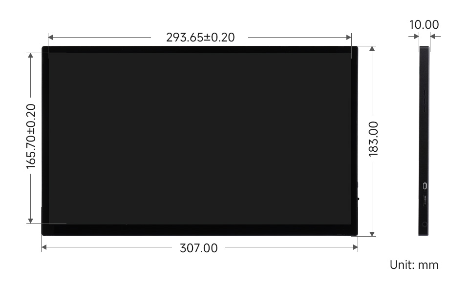 Display dimensions
