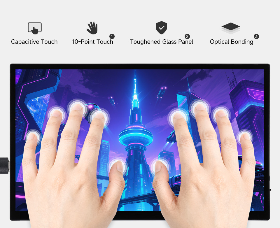 AMOLED 10-point touch