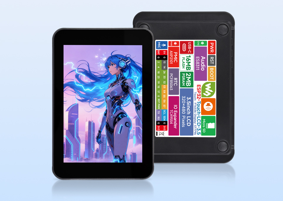 ESP32 3.5inch Rounded Corner Touch LCD Development Board