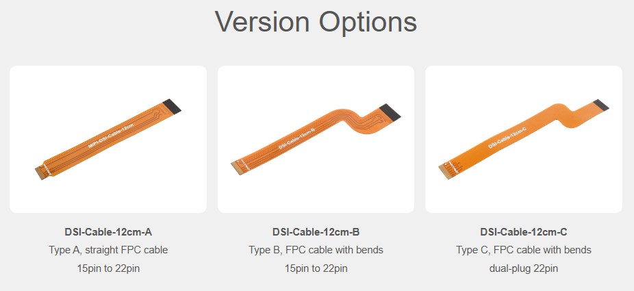 DSI 12cm FPC Flexible Cable connection examples