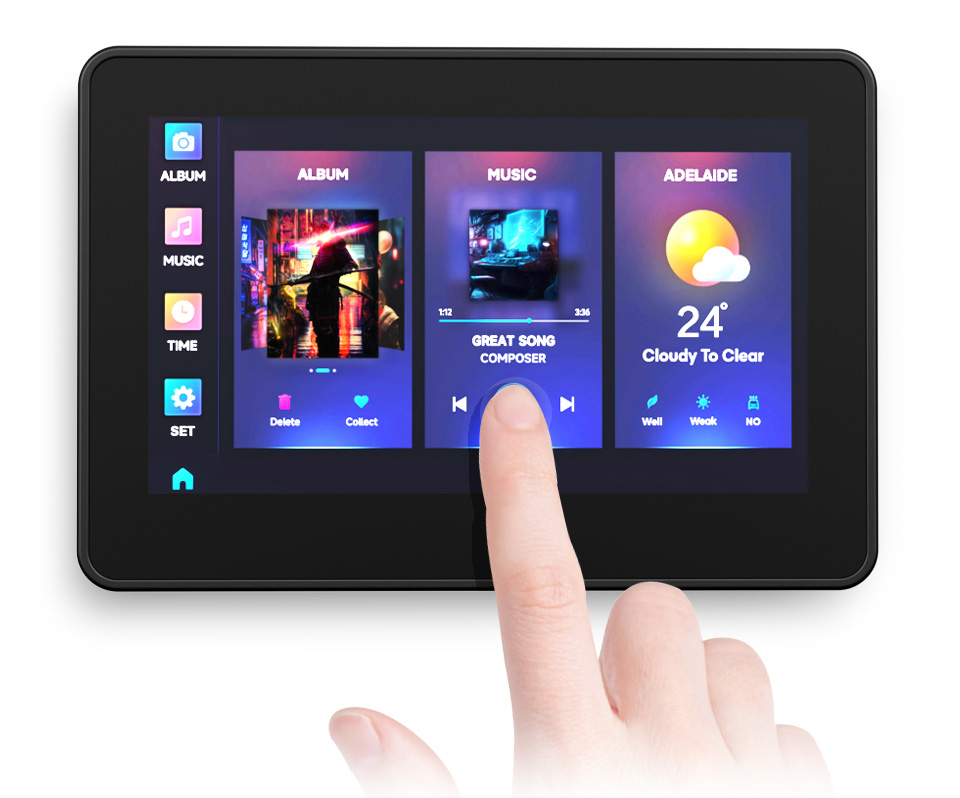 RP2350 4.3inch Capacitive Touch Display, capacitive 5-point touch