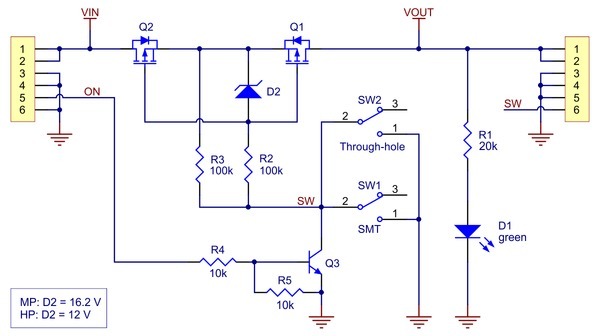 2812 - Big Pushbutton Power Switch with Reverse Voltage Protection, MP ,  from Pololu for €4.97