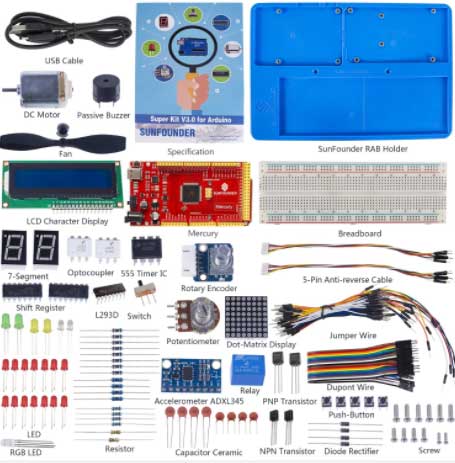 ArduinoSuperV3 SunFounder Project Super Starter Kit V3.0 with Tutorial Book  for Arduino UNO R3 Mega 2560