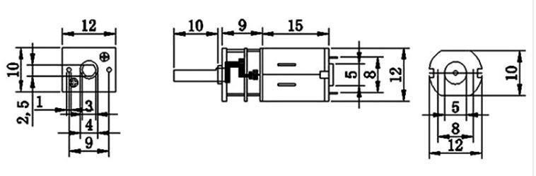Motoriduttore in metallo 12V 500rpm GA12-N20