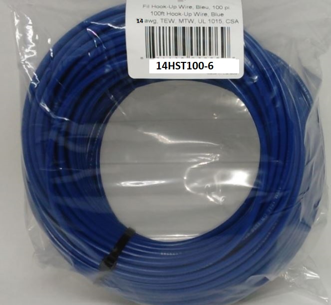14HST100-6, 14AWG Wire Stranded TEW/MTW 600 Volts Blue 100 Feet CSA
