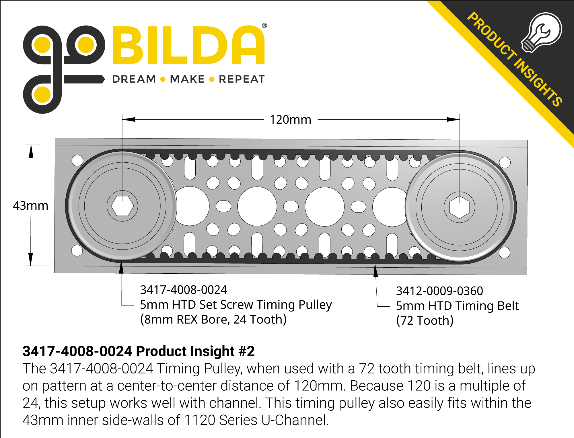 5mm htd clearance timing belt pulley