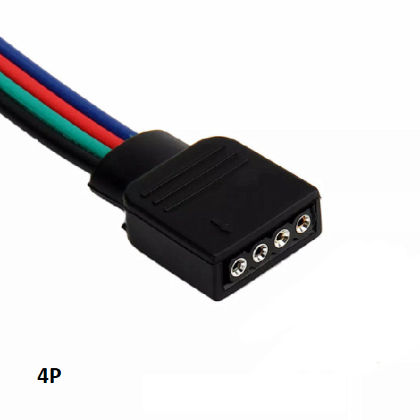 LED-STRIP-C32, 10mm Non-Addressable 4-Pin Push Female Connector for RGB ...