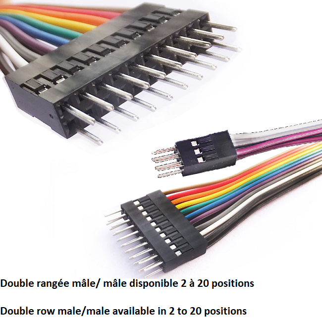 Cable connecteur male + femme 2.54MM 4P 20cm