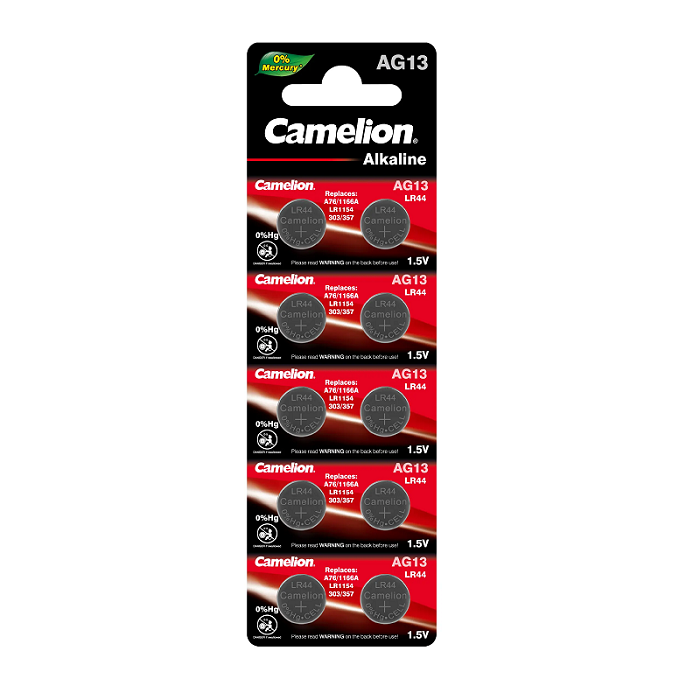 Camelion 10 piles AG 13 LR44 LR1154 357 0% mercure
