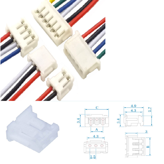 1.5mm Pitch 9-Pin JST-ZH Single Female Connector, 20cm